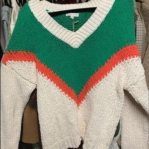 NWT Watermelon Chevron Chenille Sweater - size L